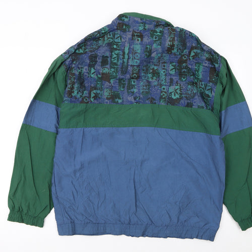 Trevois Boys Blue Green Colourblock Track Jacket 16 Years Retro Zip Up