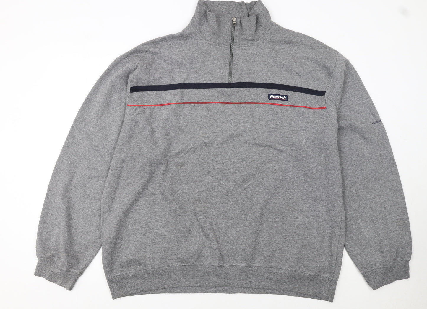 Reebok Men's Grey 2XL 1/4 Zip Pullover Sweatshirt