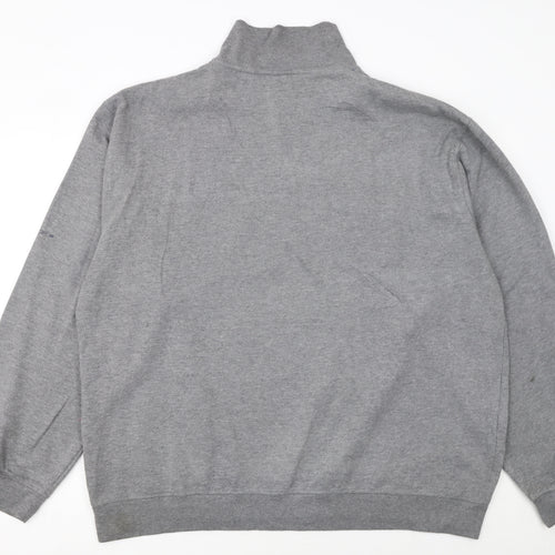 Reebok Men's Grey 2XL 1/4 Zip Pullover Sweatshirt