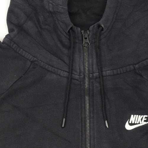 Nike Women’s Black Full Zip Hoodie Medium Cotton Blend