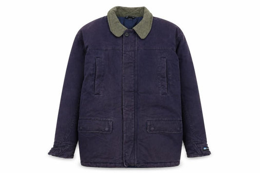 Front view of Quechua Men Purple Cotton Parka Coat M Outdoor Lined Zip Jacket