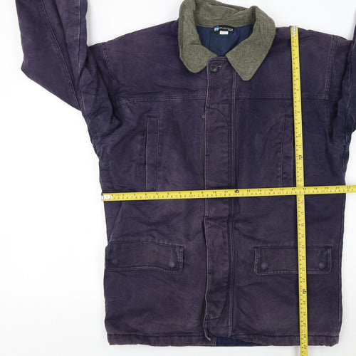 Quechua Men Purple Cotton Parka Coat M Outdoor Lined Zip Jacket