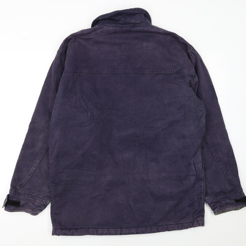 Quechua Men Purple Cotton Parka Coat M Outdoor Lined Zip Jacket