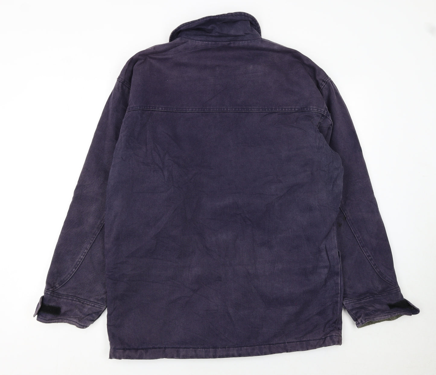 Quechua Men Purple Cotton Parka Coat M Outdoor Lined Zip Jacket