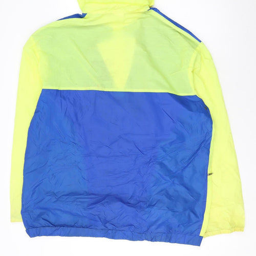 Baleno Men’s Blue & Yellow Hooded Windbreaker Jacket L 54/56 Nylon Outdoor