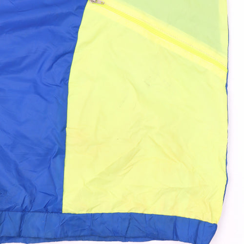 Baleno Men’s Blue & Yellow Hooded Windbreaker Jacket L 54/56 Nylon Outdoor