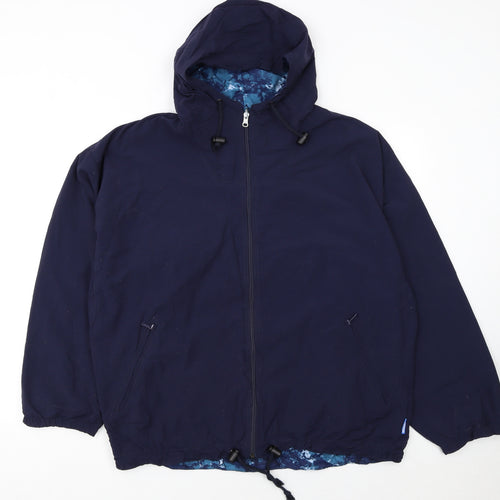 Decathlon Men's Blue XL Hooded Windbreaker Lightweight Jacket