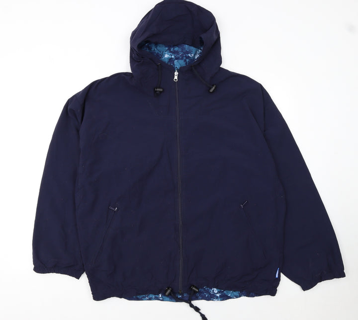 Decathlon Men's Blue XL Hooded Windbreaker Lightweight Jacket