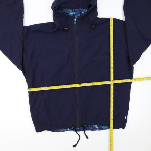 Decathlon Men's Blue XL Hooded Windbreaker Lightweight Jacket