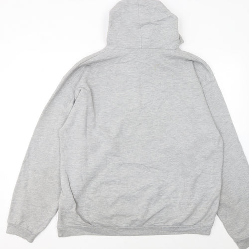 B&C Collection Men’s Grey 2XL Pullover Hoodie with Retro Thriller Print