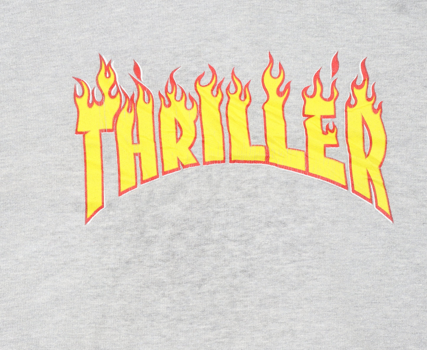B&C Collection Men’s Grey 2XL Pullover Hoodie with Retro Thriller Print