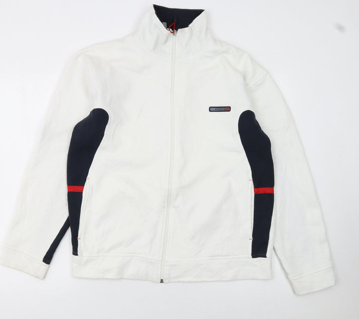 Reebok Men's White Track Jacket L Colourblock Full Zip Sportswear