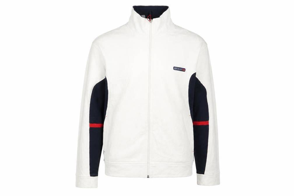 Reebok Men's White Track Jacket L Colourblock Full Zip Sportswear