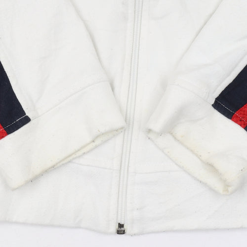 Reebok Men's White Track Jacket L Colourblock Full Zip Sportswear
