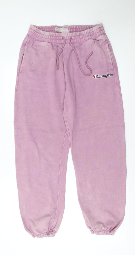 Champion Women’s Pink Cotton Sweatpants S Regular Fit Fleece Joggers
