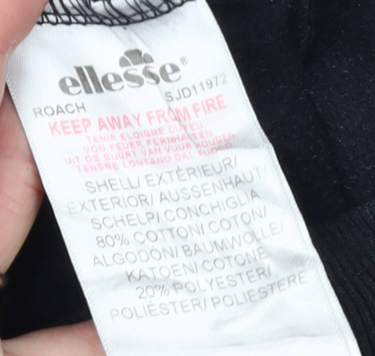 Ellesse Mens Black Jogger Sweatpants S Cotton Blend