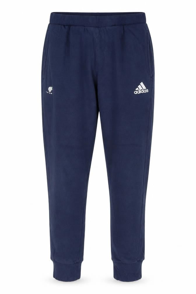 Front view of Adidas Men Blue Jogger Sweatpants L Regular Fit Casual Trousers