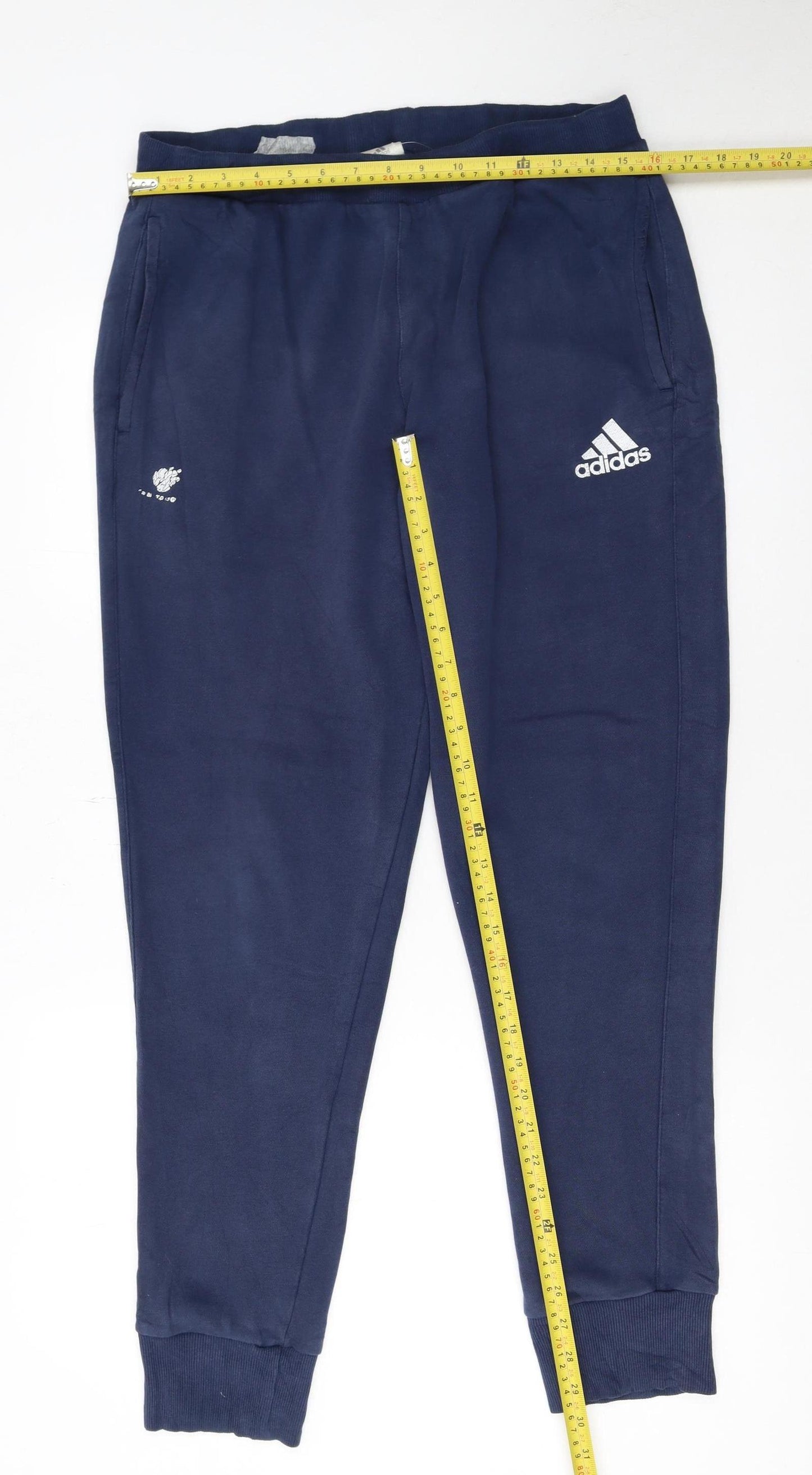 Adidas Men Blue Jogger Sweatpants L Regular Fit Casual Trousers