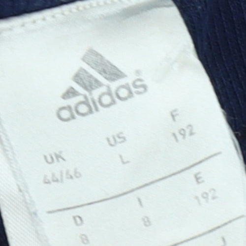 Adidas Men Blue Jogger Sweatpants L Regular Fit Casual Trousers