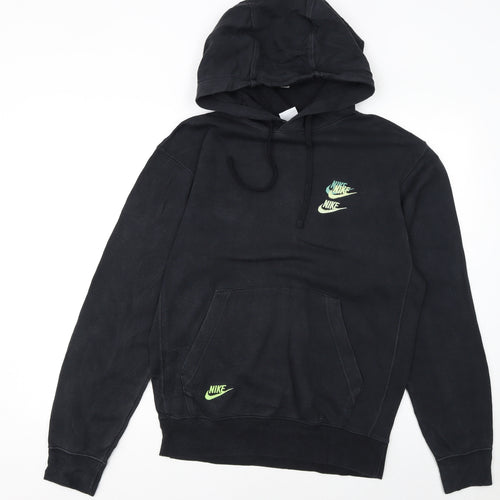 Nike Womens Black XS Pullover Hoodie with Neon Logo