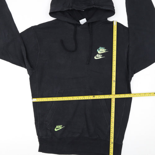 Nike Womens Black XS Pullover Hoodie with Neon Logo
