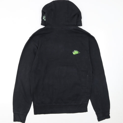 Nike Womens Black XS Pullover Hoodie with Neon Logo