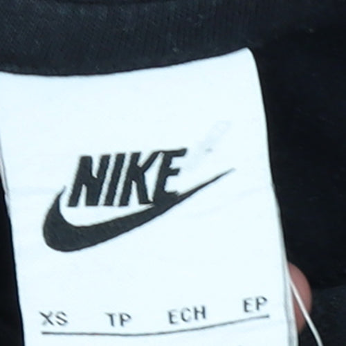 Nike Womens Black XS Pullover Hoodie with Neon Logo