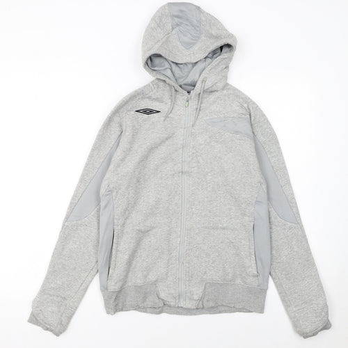 Umbro Women’s Grey Full Zip Hoodie Size 14 Cotton Blend Sportswear