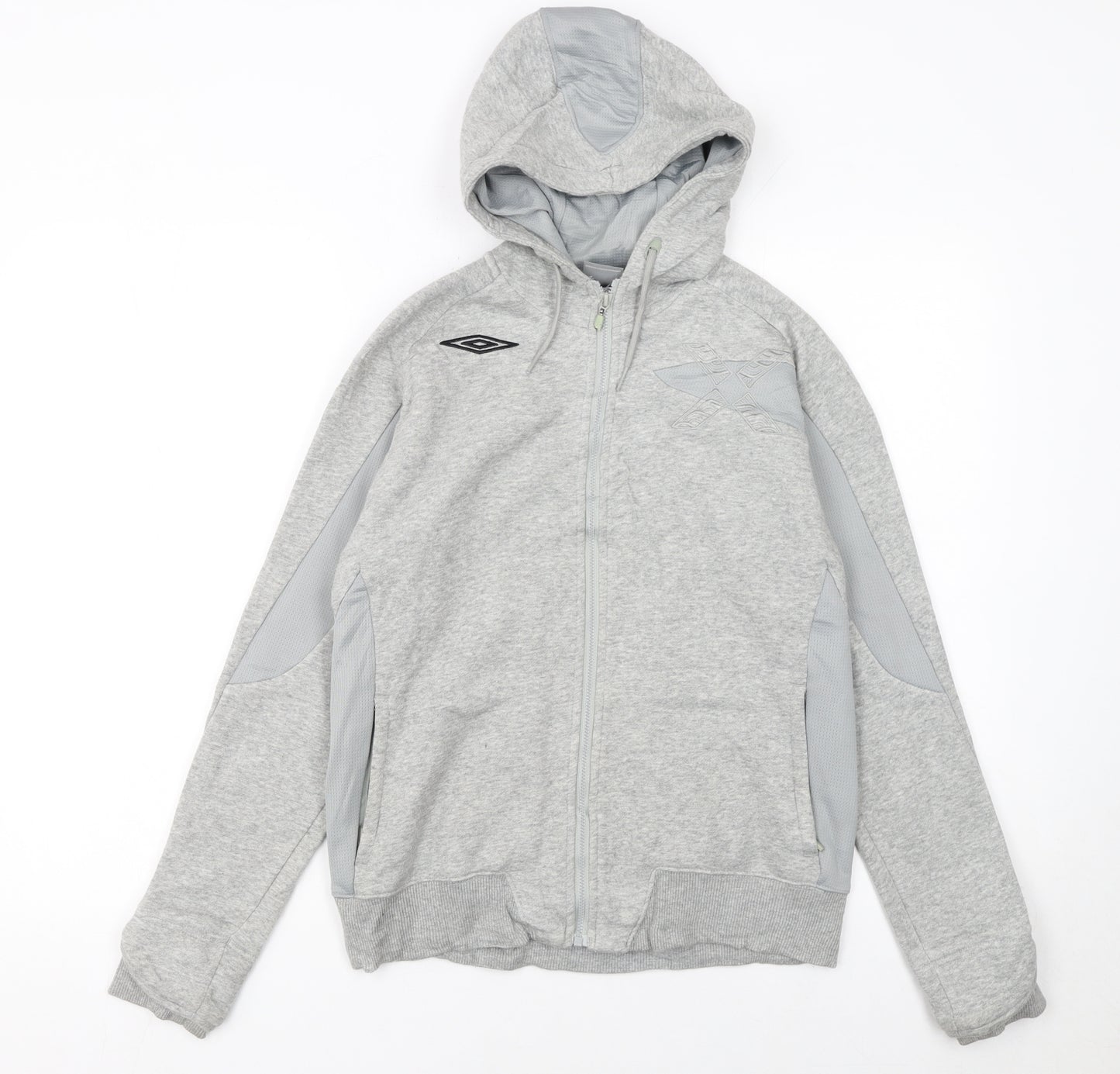Umbro Women’s Grey Full Zip Hoodie Size 14 Cotton Blend Sportswear