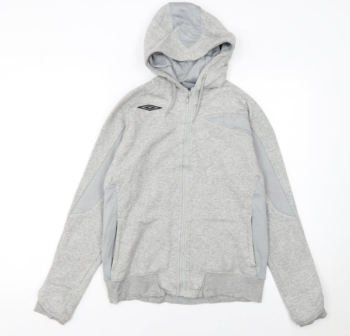 Umbro Women’s Grey Full Zip Hoodie Size 14 Cotton Blend Sportswear