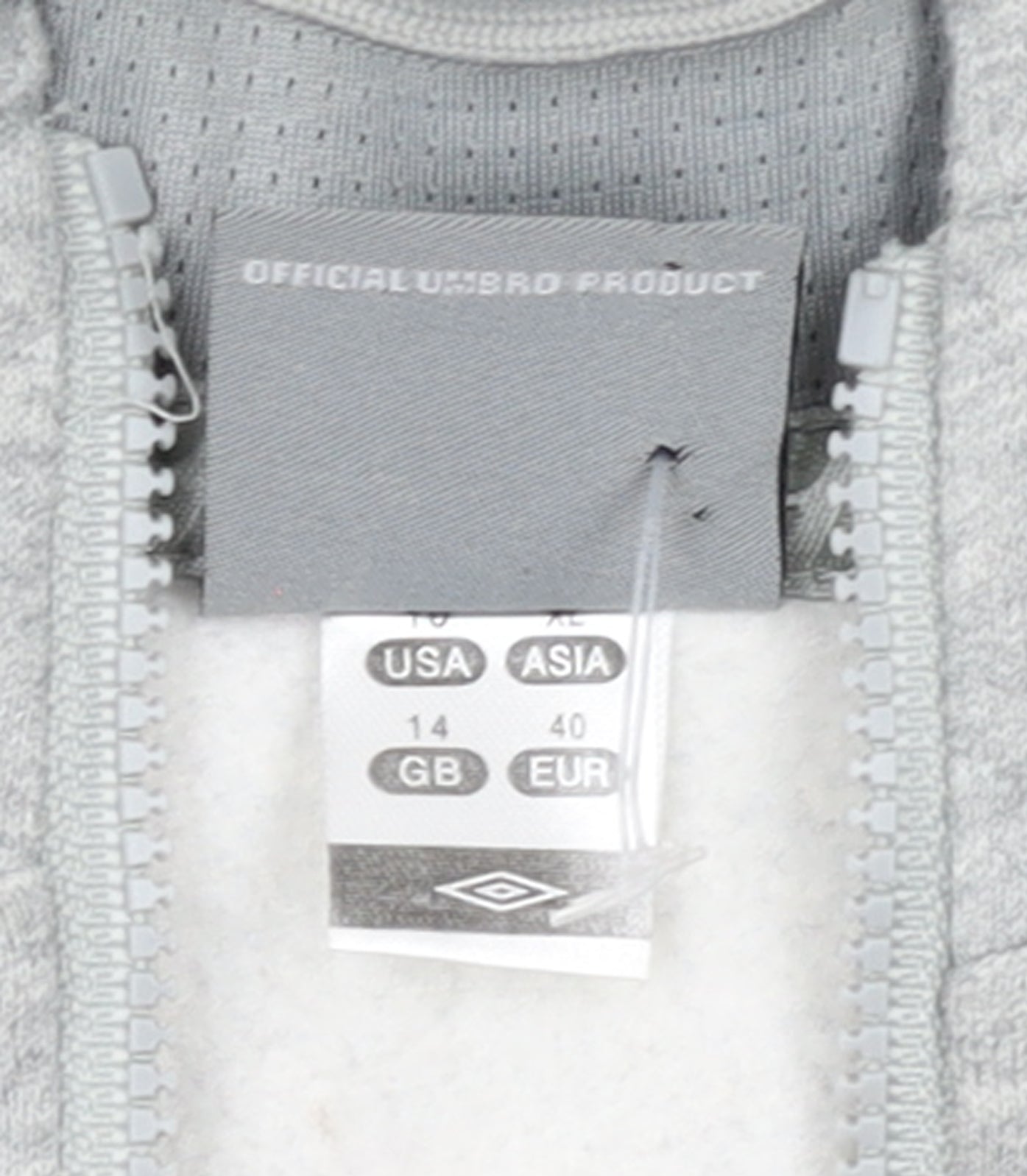 Umbro Women’s Grey Full Zip Hoodie Size 14 Cotton Blend Sportswear
