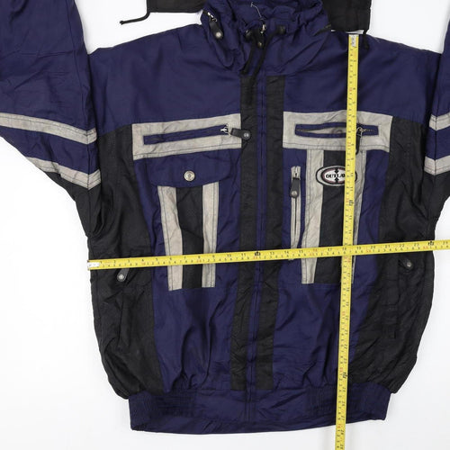 Outlaw Men's Blue L Windbreaker Hooded Jacket With Logo
