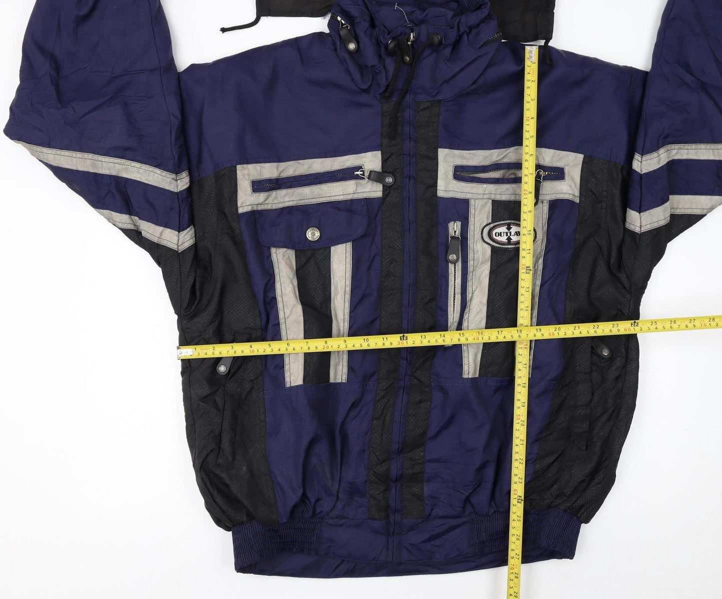 Outlaw Men's Blue L Windbreaker Hooded Jacket With Logo