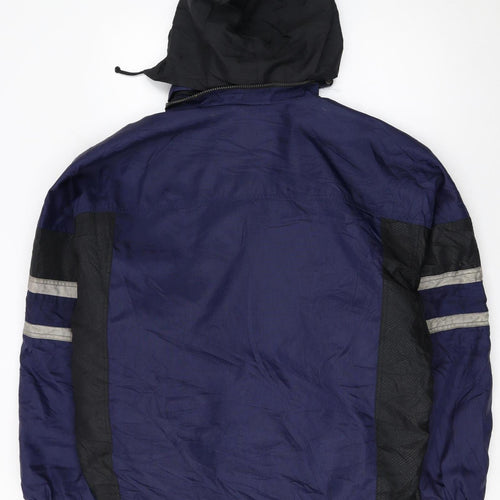 Outlaw Men's Blue L Windbreaker Hooded Jacket With Logo