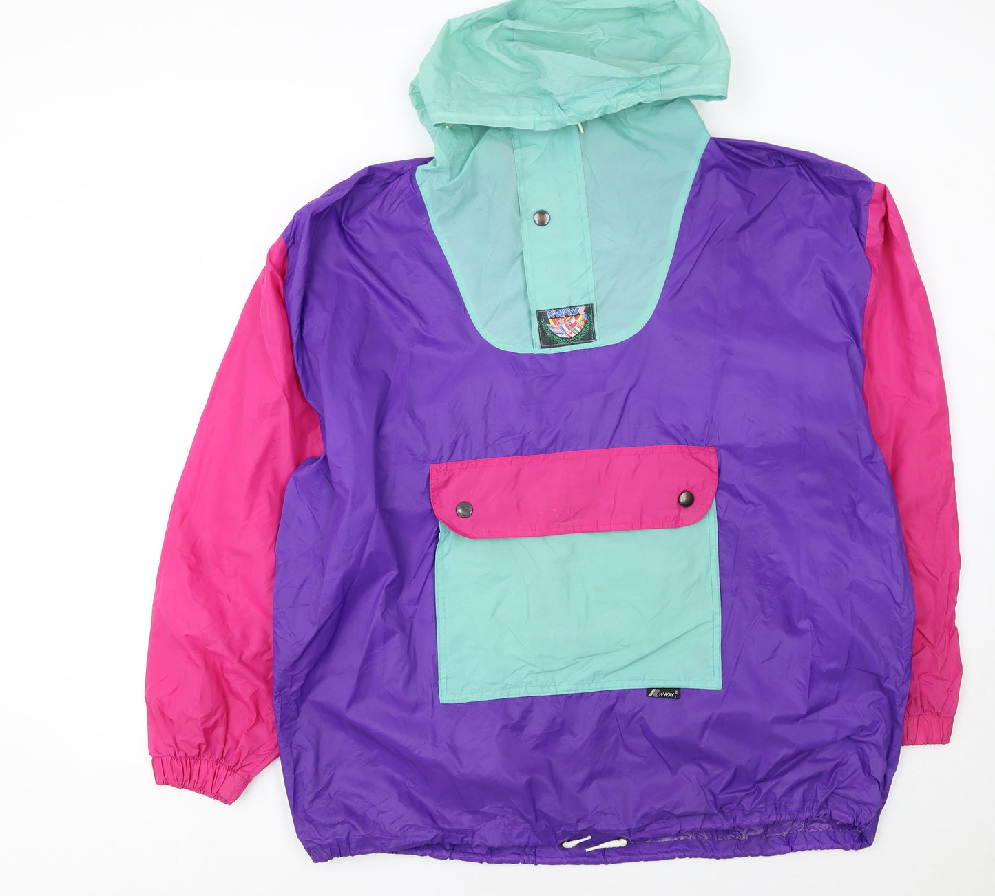 K-Way Women’s Multicolour L Retro 90s Windbreaker Hooded Jacket