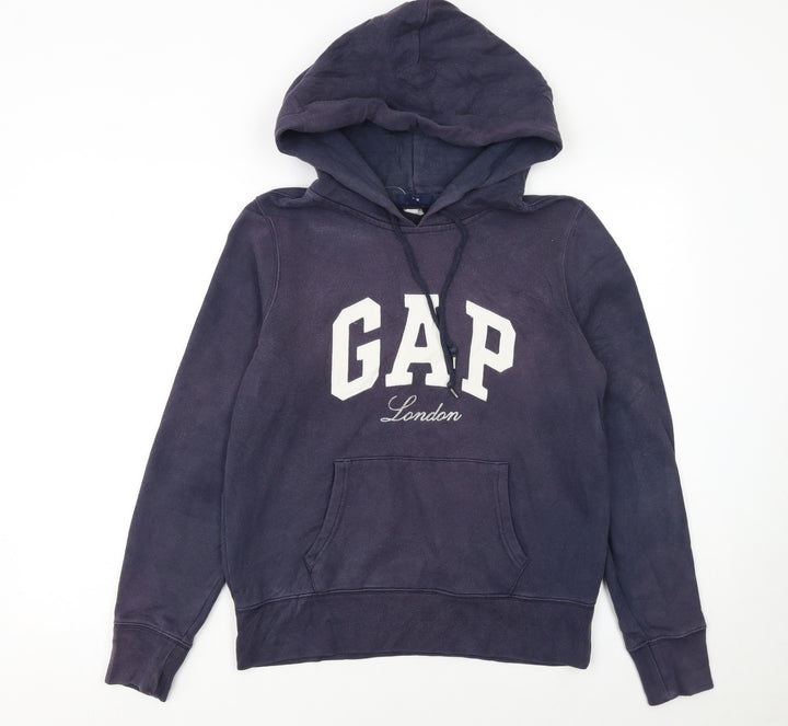 GAP Women Navy Blue Pullover Hoodie Medium Cotton Blend London Logo