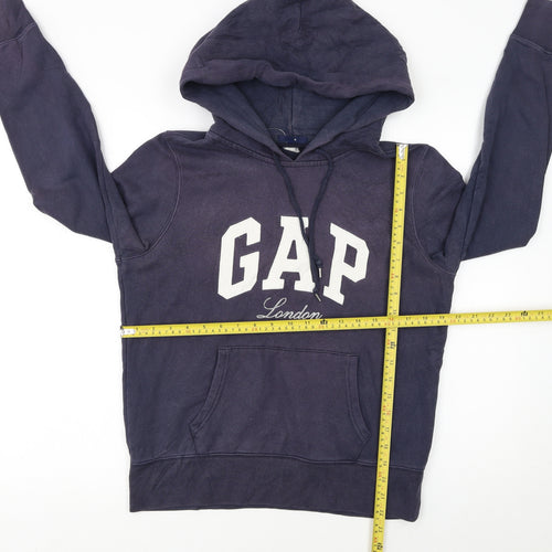 GAP Women Navy Blue Pullover Hoodie Medium Cotton Blend London Logo