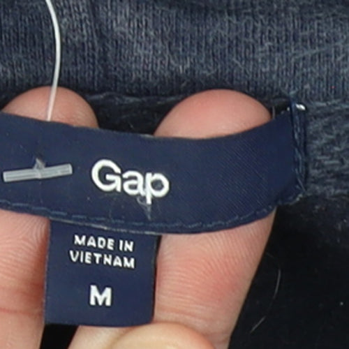 GAP Women Navy Blue Pullover Hoodie Medium Cotton Blend London Logo