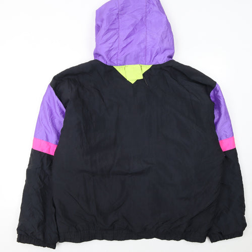 Capricio Women's Multicoloured 80s Retro Ski Jacket L Hooded Nylon