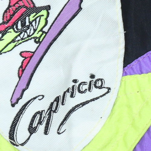Capricio Women's Multicoloured 80s Retro Ski Jacket L Hooded Nylon