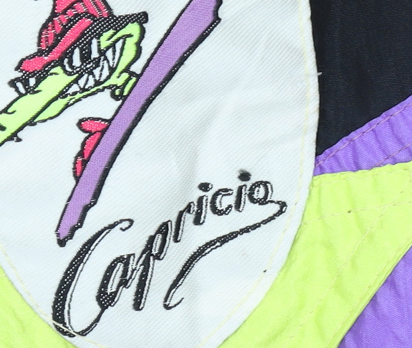 Capricio Women's Multicoloured 80s Retro Ski Jacket L Hooded Nylon