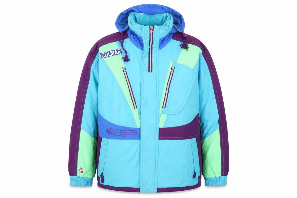 Front view of Colmar Men’s Multicoloured 90s Ski Jacket, size 52, Regular Waterproof
