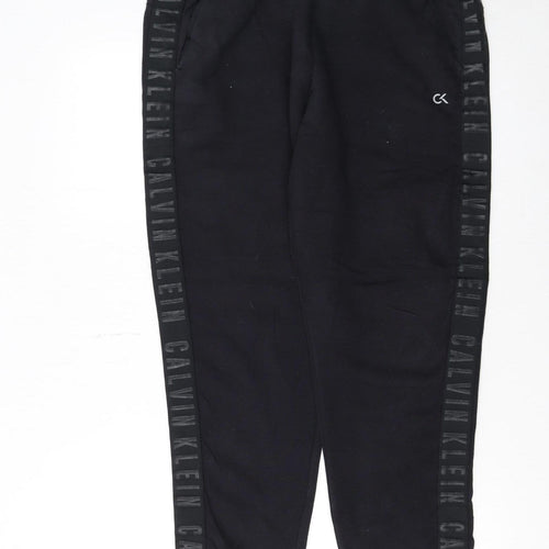 Calvin Klein Men’s Black Logo Jogger Sweatpants M Regular Fit
