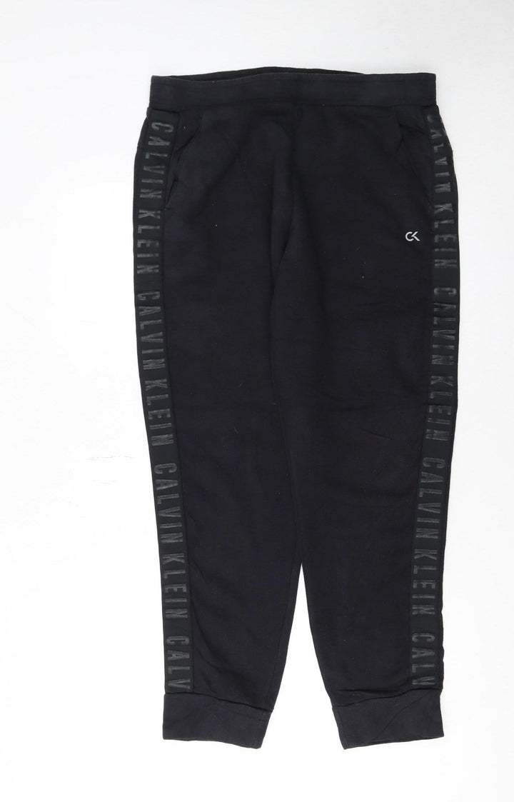 Calvin Klein Men’s Black Logo Jogger Sweatpants M Regular Fit