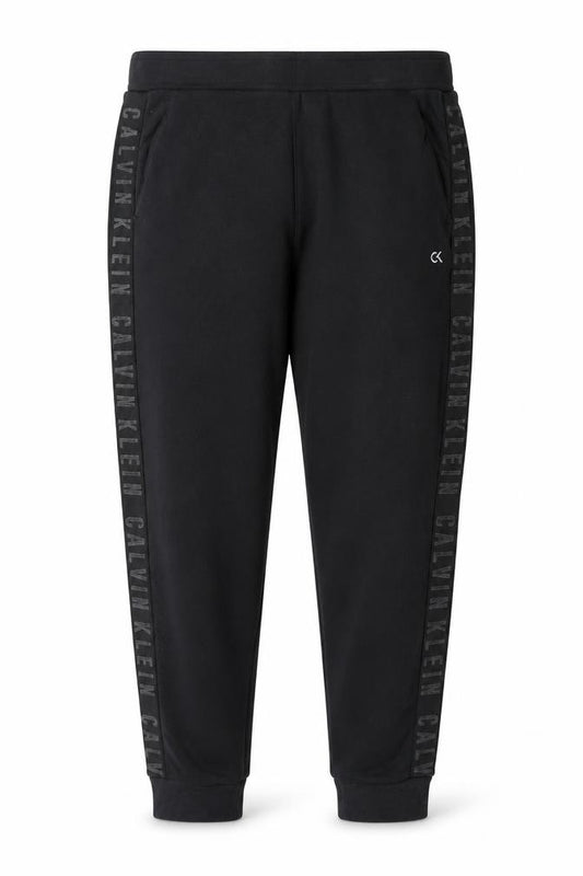 Front view of Calvin Klein Men’s Black Logo Jogger Sweatpants M Regular Fit