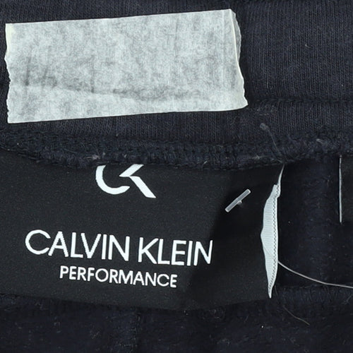 Calvin Klein Men’s Black Logo Jogger Sweatpants M Regular Fit