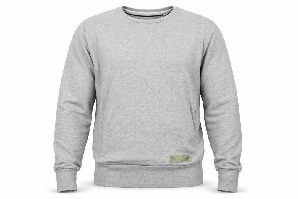 Front view of Diesel Men’s Grey Crew Neck Pullover Sweatshirt, size S