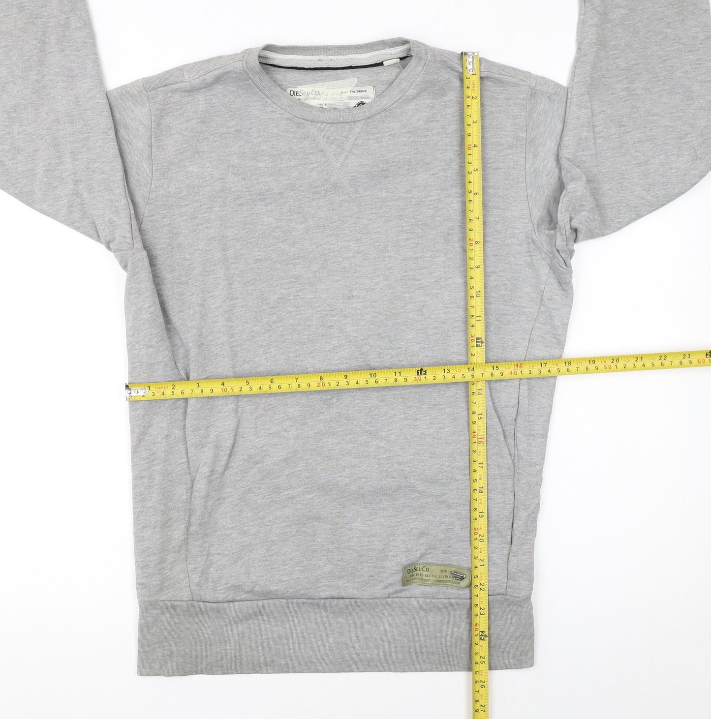 Diesel Men’s Grey Crew Neck Pullover Sweatshirt Size S