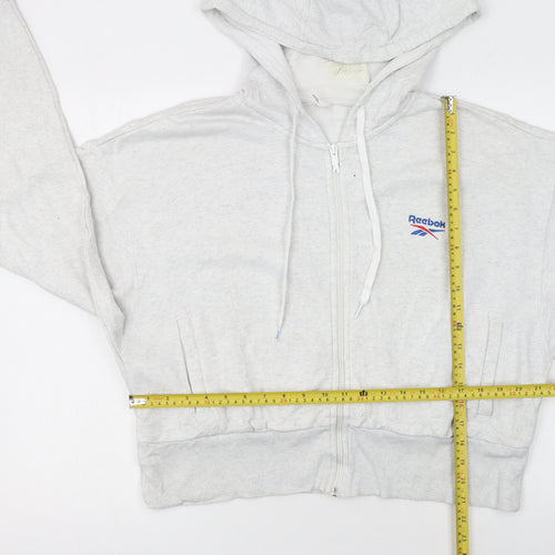 Reebok Women’s Grey Full Zip Hoodie Size L Cotton Blend Casual