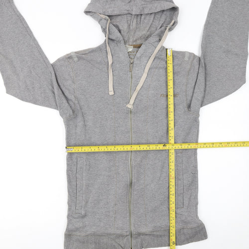 Reebok Womens Grey Full Zip Hoodie Size S Cotton Blend Casual Sportswear